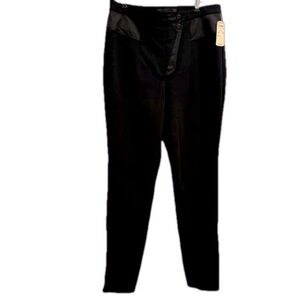 NWT ALEXANDER WANG Stretch Skinny Pant Satin Trim Zipper Ankles Snap Size 8